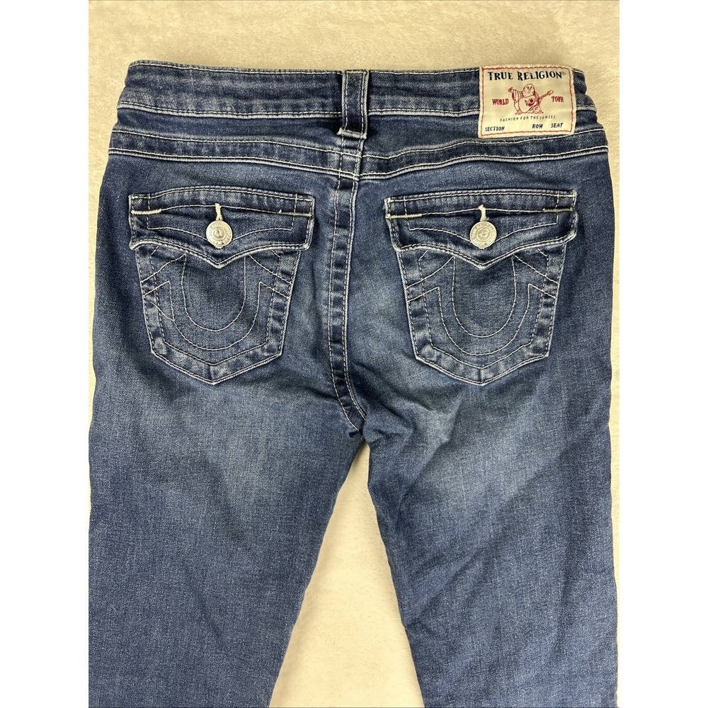 True Religion Billie Jeans Women's 27 X 29.5 Mid Rise Straight Stretch Flap - Picture 9 of 13